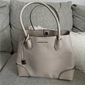Michael Kors Beige-Taupe Pebbled Leather Tote
